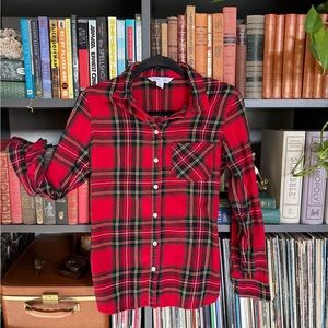Old Navy Red Plaid Flannel Shirt
